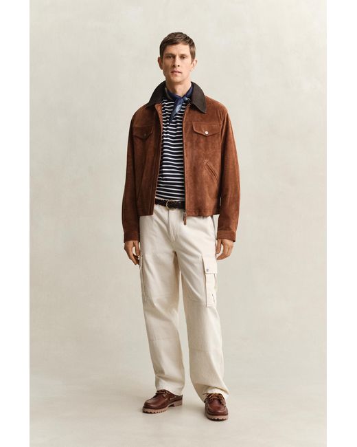 Gant Blue Pima Cotton Striped T-Shirt Evening for men