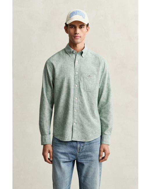 Gant Green Linen Blend Shirt Woody for men