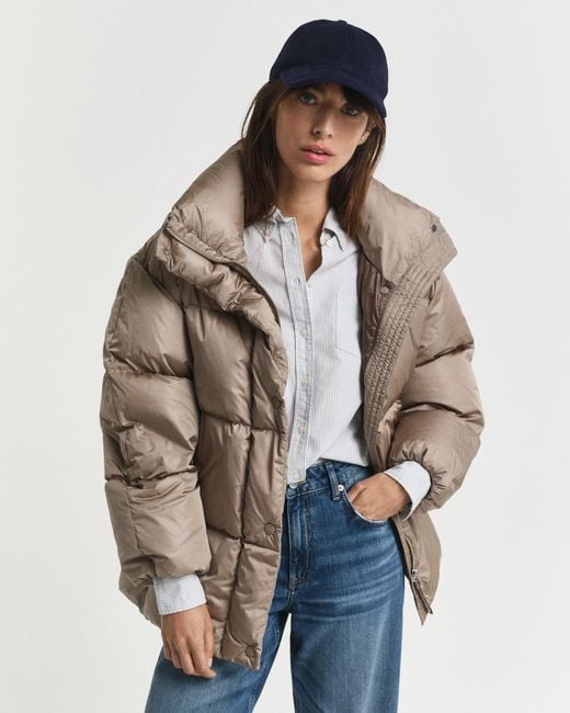 Gant Natural Relaxed Fit Down Jacket Taupe