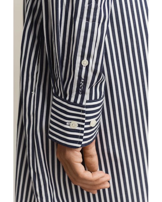 Gant Blue Striped Poplin Shirt Dress Classic