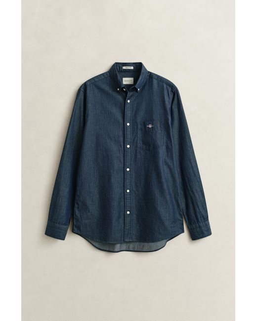 Gant Blue Regular Fit Shirt Dark for men
