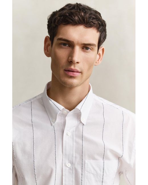 Gant White Chenille Textured Shirt for men