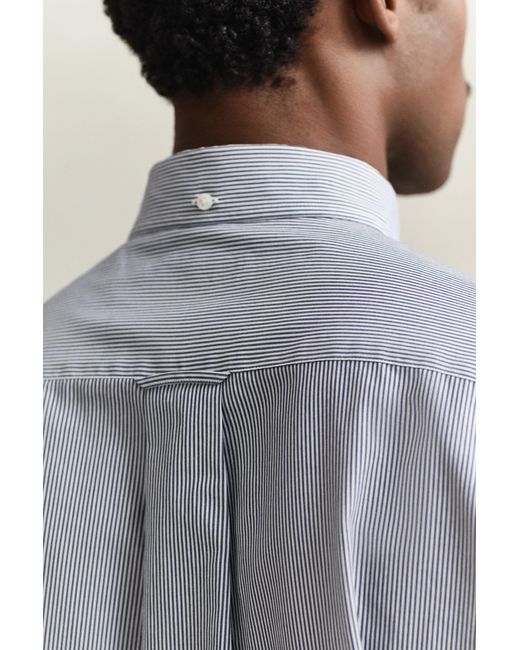 Gant Blue Banker Stripe Classic Poplin Shirt Persian for men