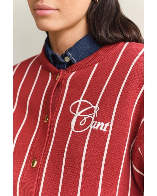 Gant Red Knitted Varsity Jacket