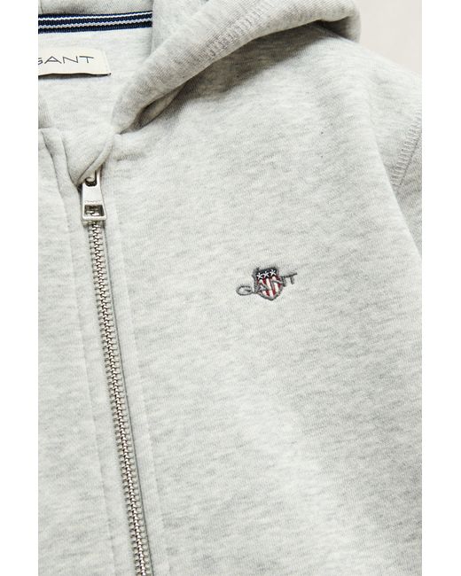 Gant Gray Teens Teen Boys Zip Hoodie Melange for men