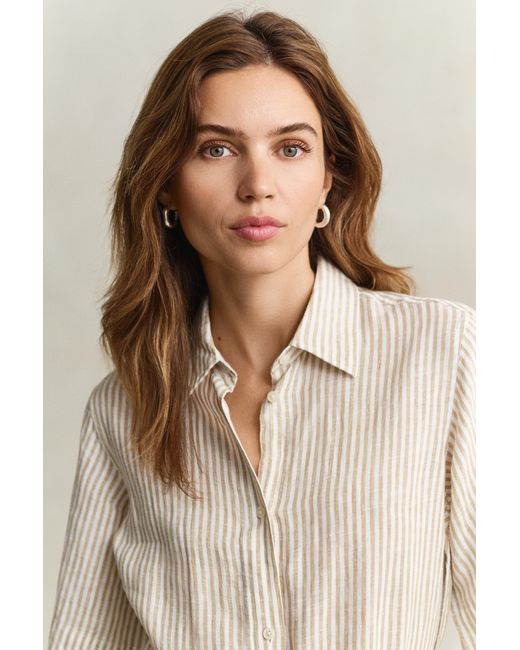 Gant Natural Striped Linen Shirt Dress