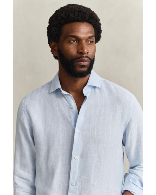 Gant Blue Striped Linen Shirt for men