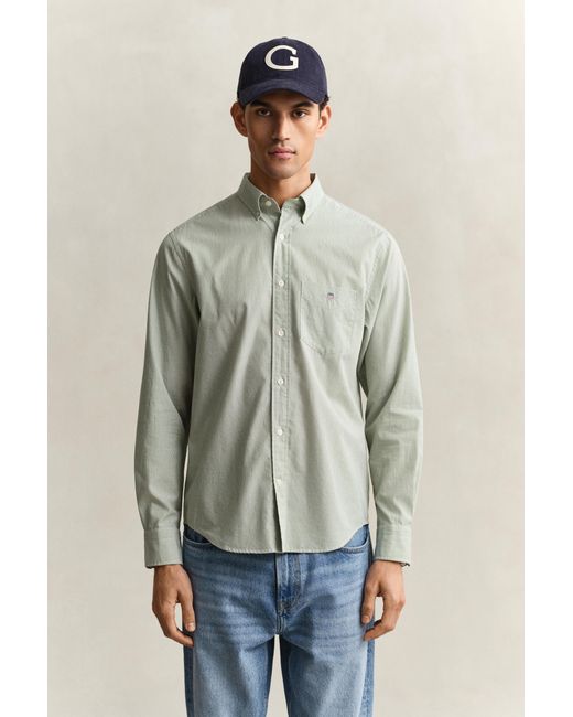 Gant Blue Banker Stripe Classic Poplin Shirt for men