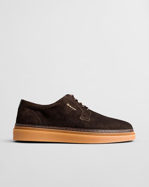 Gant Brown Kinzoon Low Lace Suede Shoes for men