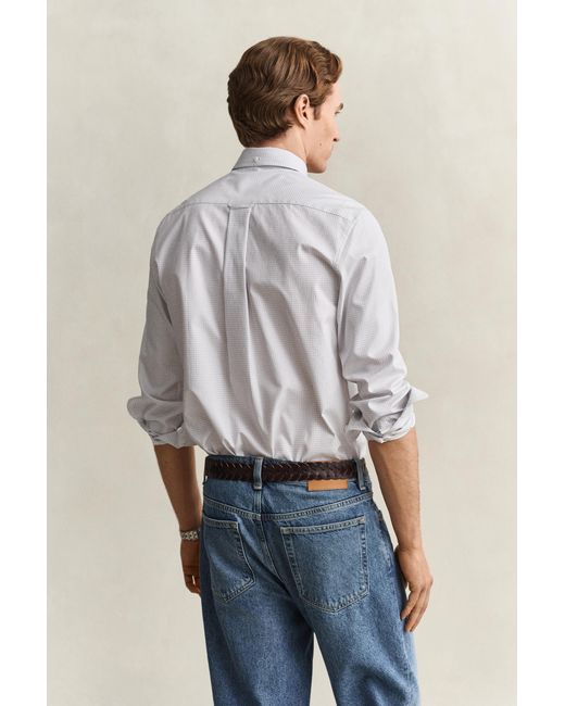 Gant Blue Checked Twill Dress Shirt for men