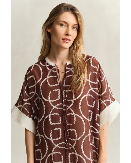 Gant Natural Monogram Cotton Silk Caftan
