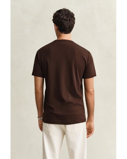 Gant Brown Interlock T-Shirt Mahogany for men