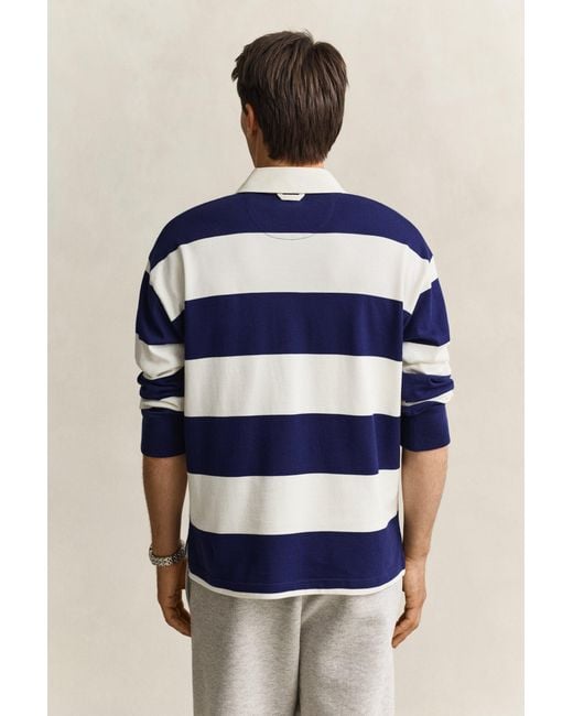 Gant Blue X Yale Striped Heavy Rugger Rich for men