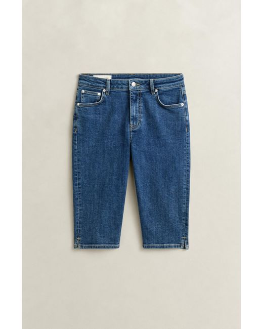 Gant Blue Denim Capri Pants Mid