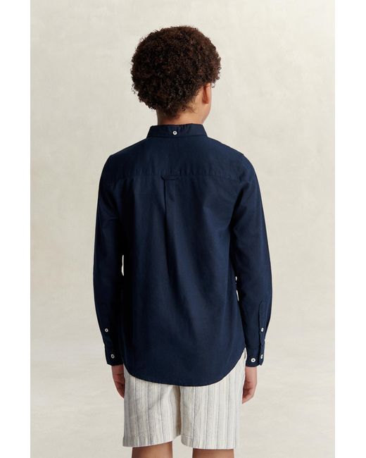 Gant Blue Teens Teen Boys Linen Blend Shirt Evening for men