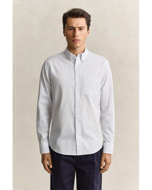 Gant Blue X Yale Striped Oxford Shirt for men