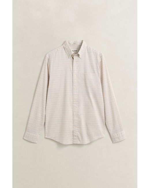 Gant Natural X Yale Checked Oxford Shirt Cream for men
