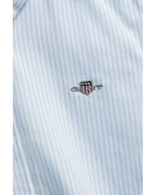 Gant Blue Teens Teen Boys Striped Oxford Shirt for men