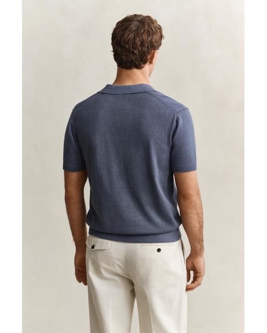 Gant Blue Sunfaded Polo Sweater Classic for men