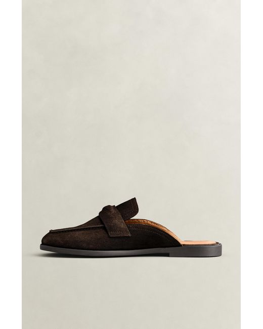 Gant Brown Gimble Suede Mules Dark