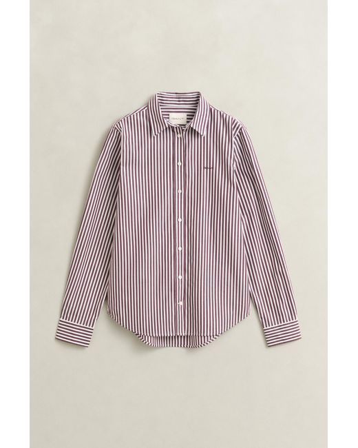 Gant Purple Classic Regular Striped Poplin Shirt