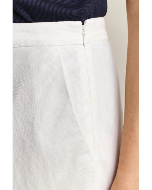 Gant Natural Flared Linen Blend Skirt Eggshell