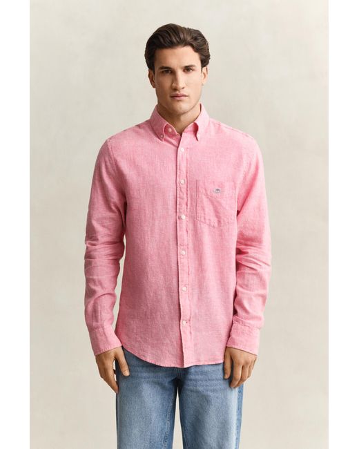 Gant Pink Linen Blend Shirt for men
