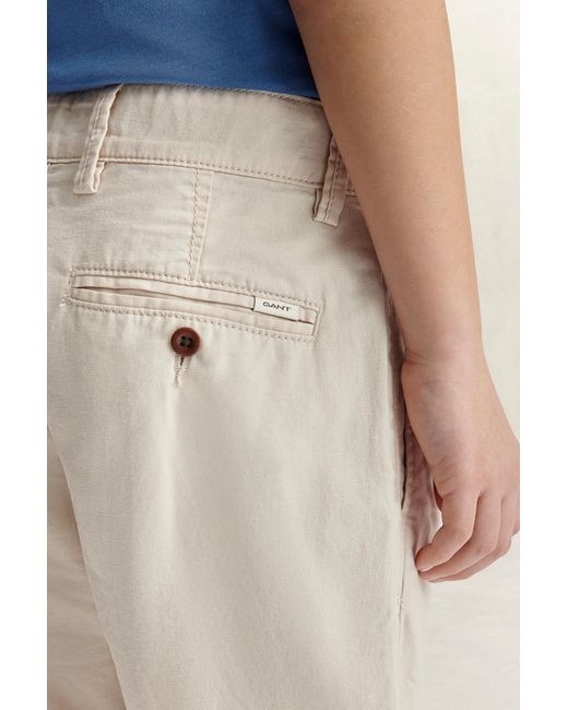Gant Blue Teens Teen Boys Linen Blend Shorts for men
