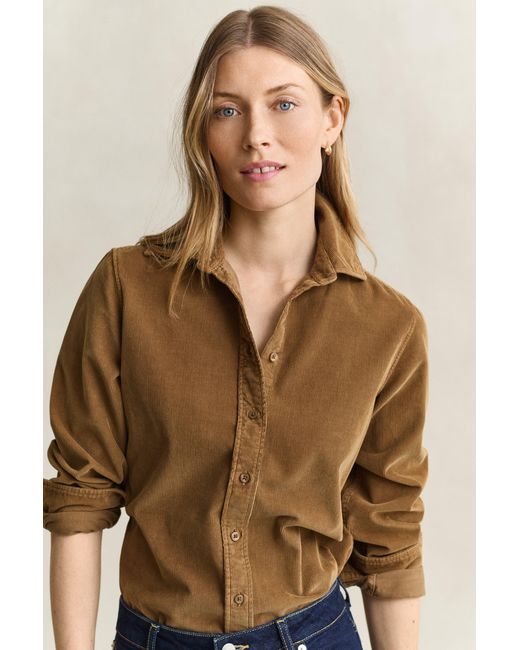 Gant Blue Regular Corduroy Shirt Warm