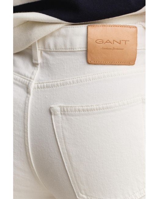 Gant Natural Straight Leg Stretch Jeans Eggshell