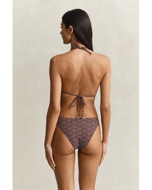 Gant Brown Printed Padded Triangle Bikini Top