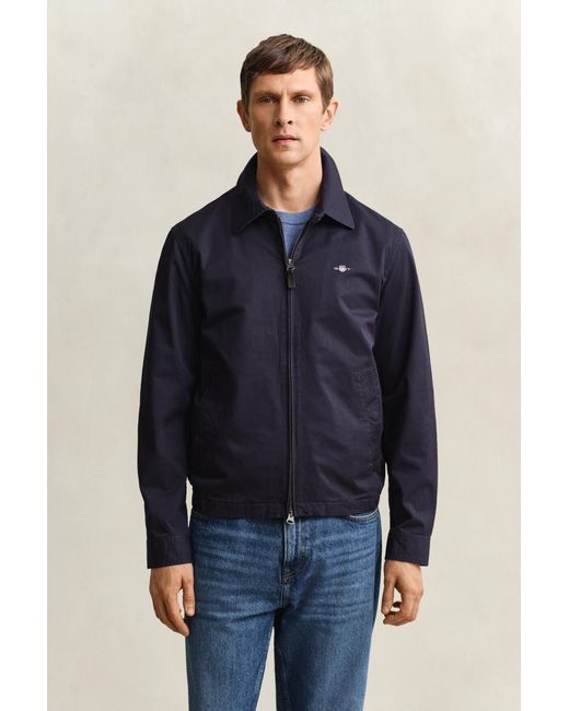 Gant Blue Cotton Windcheater Jacket Evening for men