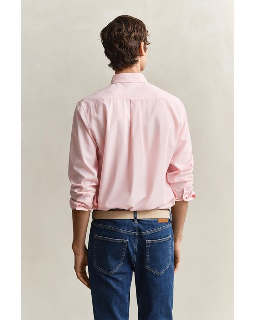 Gant Pink Banker Stripe Classic Poplin Shirt for men