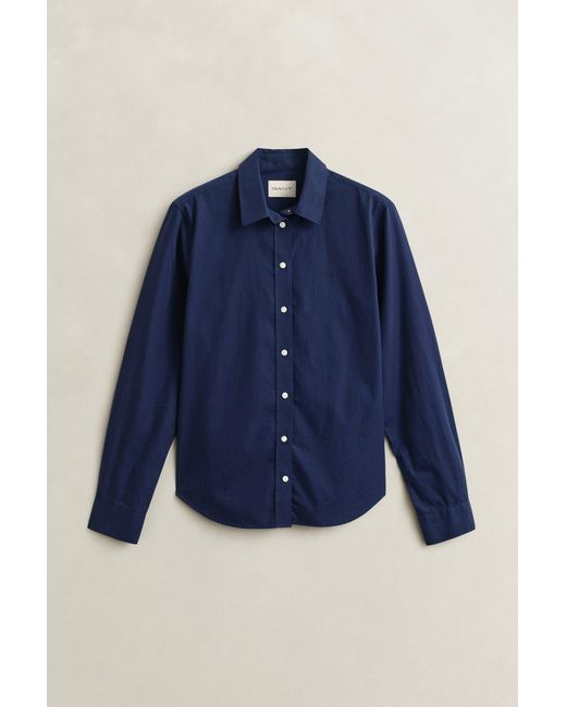 Gant Blue Regular Fit Classic Poplin Shirt Classic
