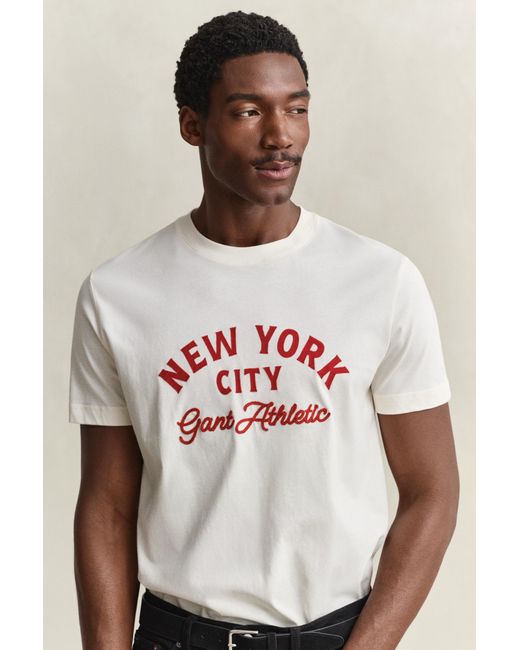 Gant Natural Graphic T-Shirt Cream for men
