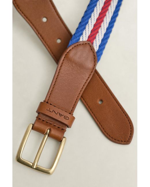 Gant Red Striped Webbing Belt Ruby for men