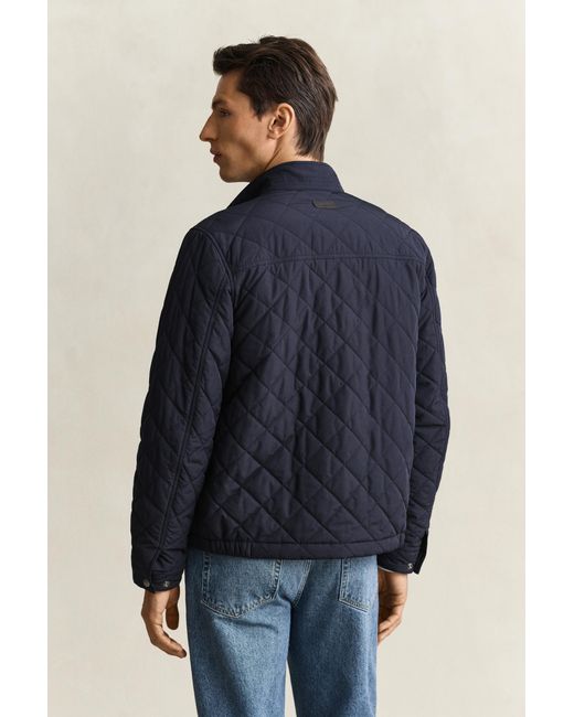 Gant Blue Quilted Jacket Evening for men