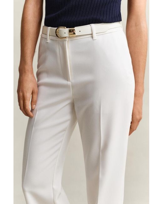 Gant Natural Flared Slacks Eggshell
