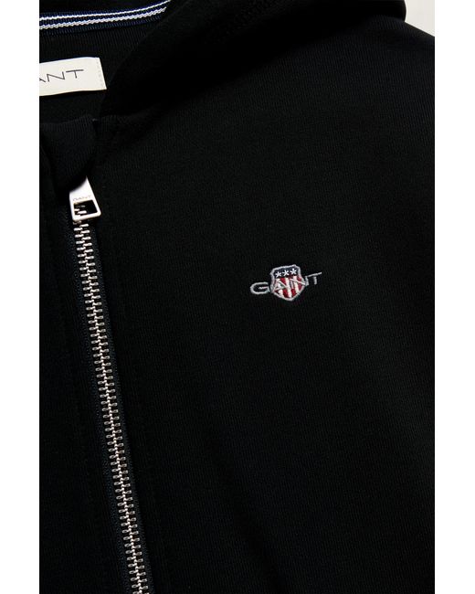 Gant Black Teens Shield Zip Hoodie