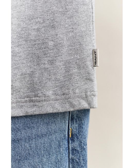 Gant Gray Heather T-Shirt Melange for men