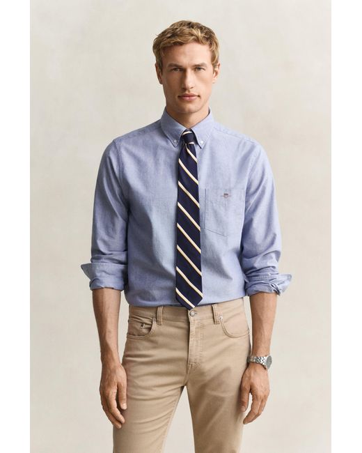 Gant Blue Classic Regular Oxford Shirt College for men