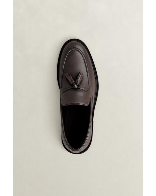 Gant Brown Lozham Leather Loafers Dark for men