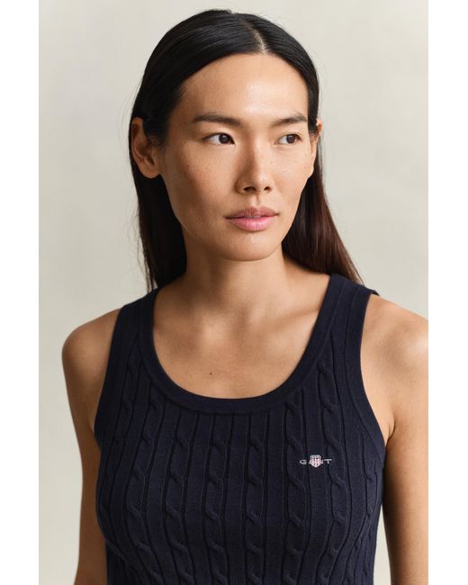 Gant Blue Cable Knit Tank Top Evening