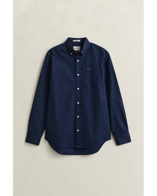 Gant Blue Oxford Reguar Fit Ong Eeve Hirt Bue An for men