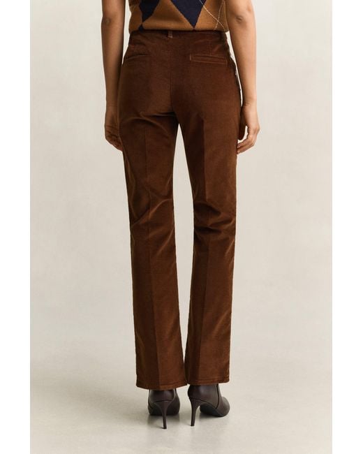 Gant Natural Flared Velvet Pants Mahogany