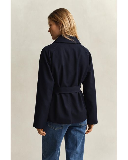 Gant Blue Short Trench Coat Evening