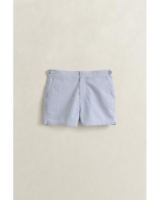 Gant Pink Fitted Seersucker Swim Shorts for men