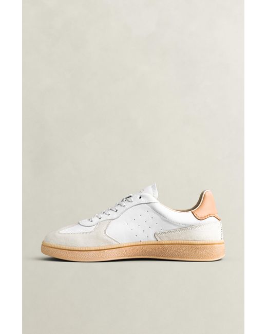 Gant White Cuzmo Leather Suede Sneakers for men