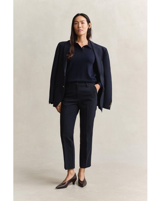 Gant Blue Slim Fit Fluid Slacks