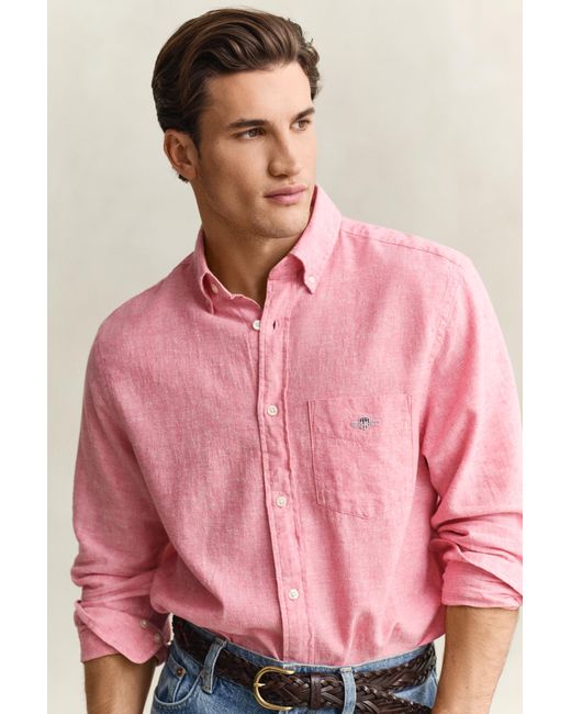 Gant Pink Linen Blend Shirt for men